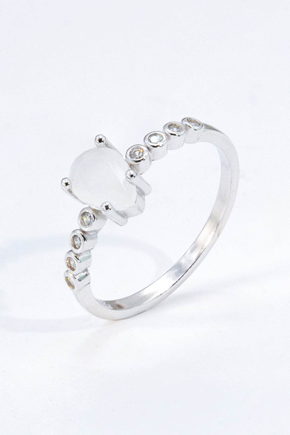 Teardrop Natural Moonstone Ring - Swiss Jewellers