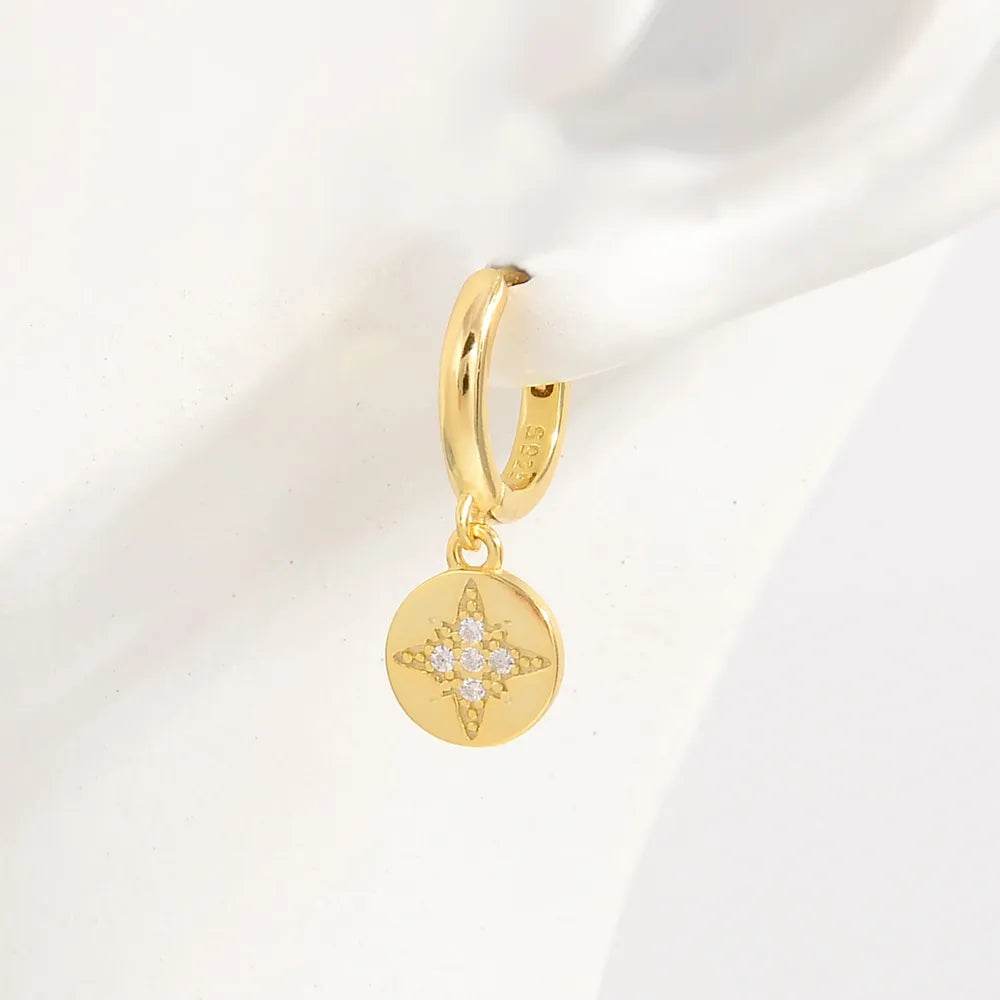 925 Sterling Silver Inlaid Zircon Earrings - Swiss Jewellers