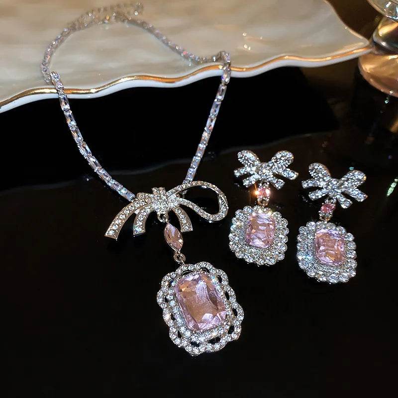 Alloy Crystal Geometric Pendant Necklace - Swiss Jewellers