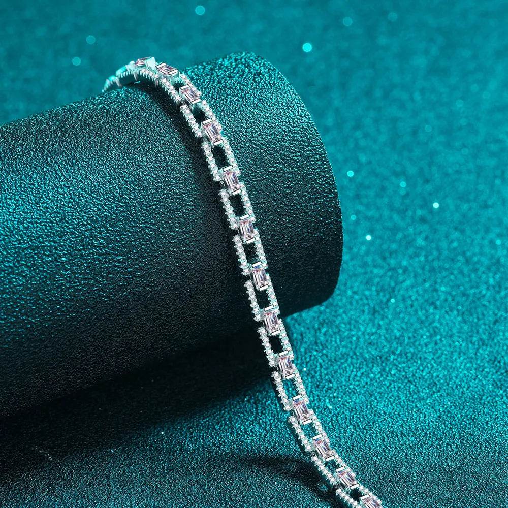 3.2 Carat Moissanite 925 Sterling Silver Bracelet - Swiss Jewellers