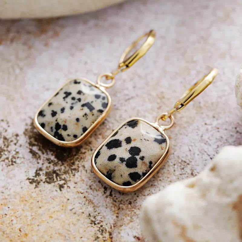 Copper Natural Stone Dangle Earrings - Swiss Jewellers