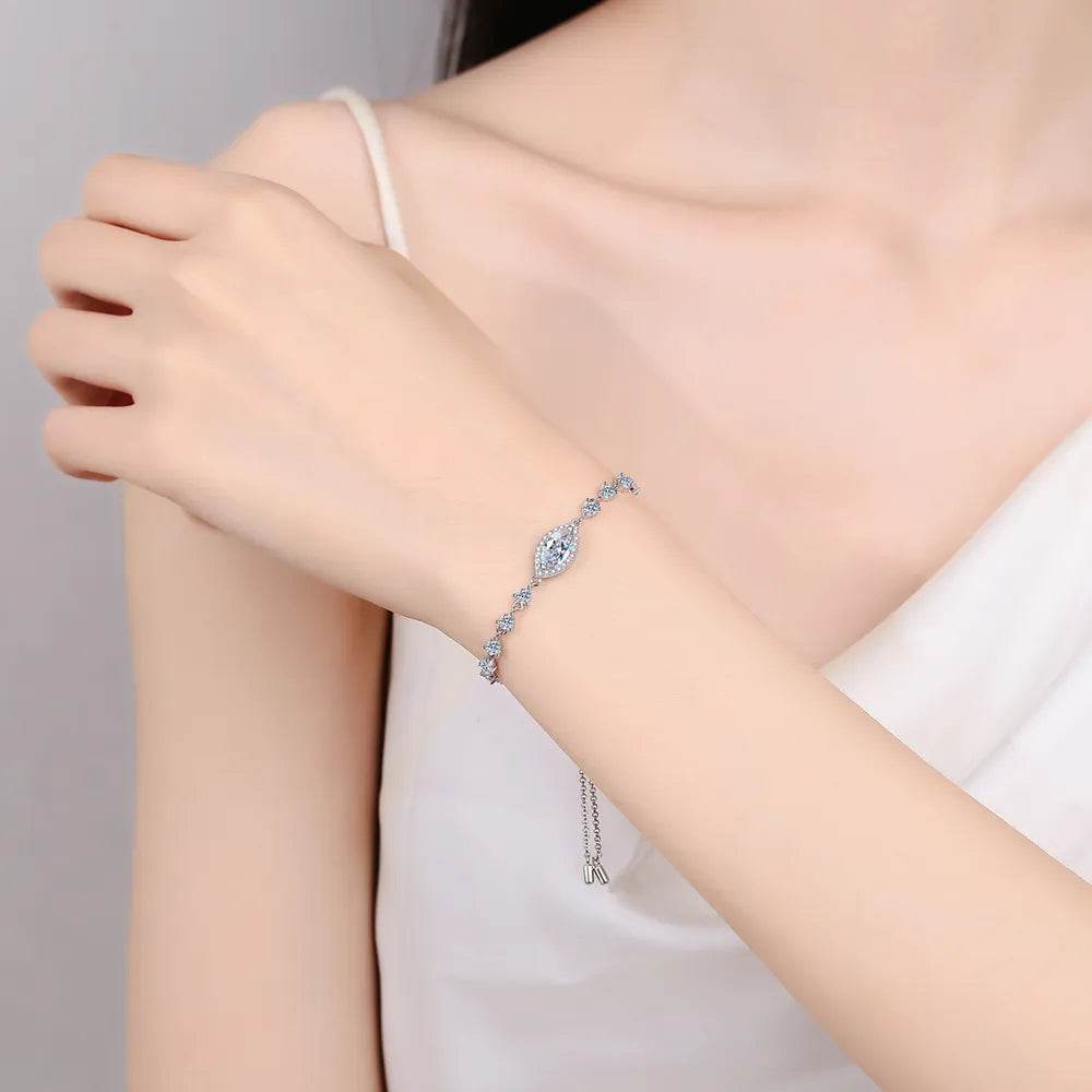 1 Carat Moissanite 925 Sterling Silver Bracelet - Swiss Jewellers