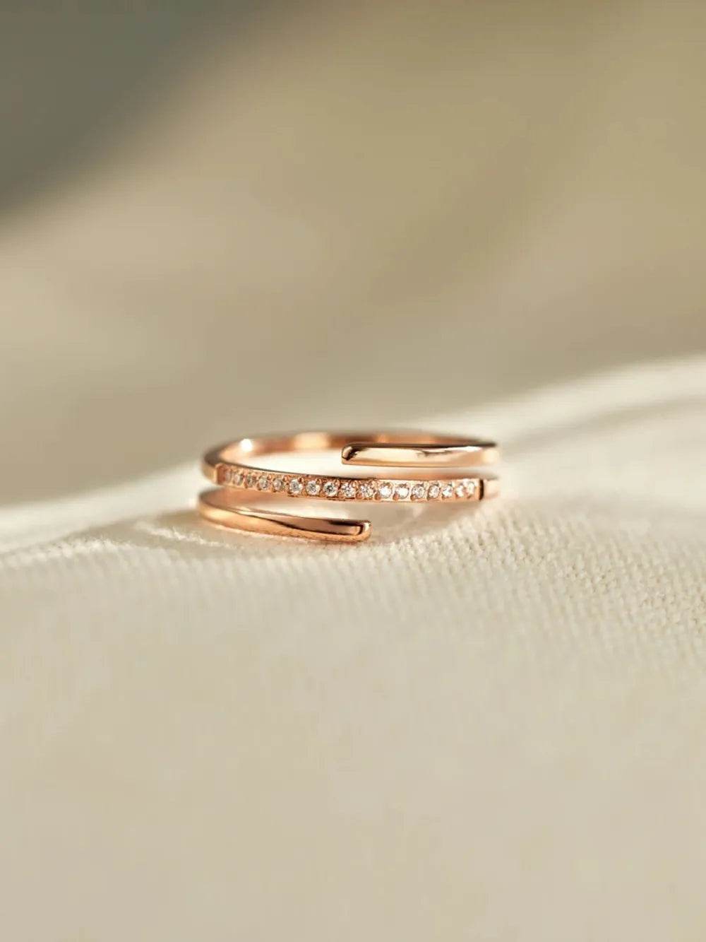 925 Sterling Silver Inlaid Zircon Ring - Swiss Jewellers