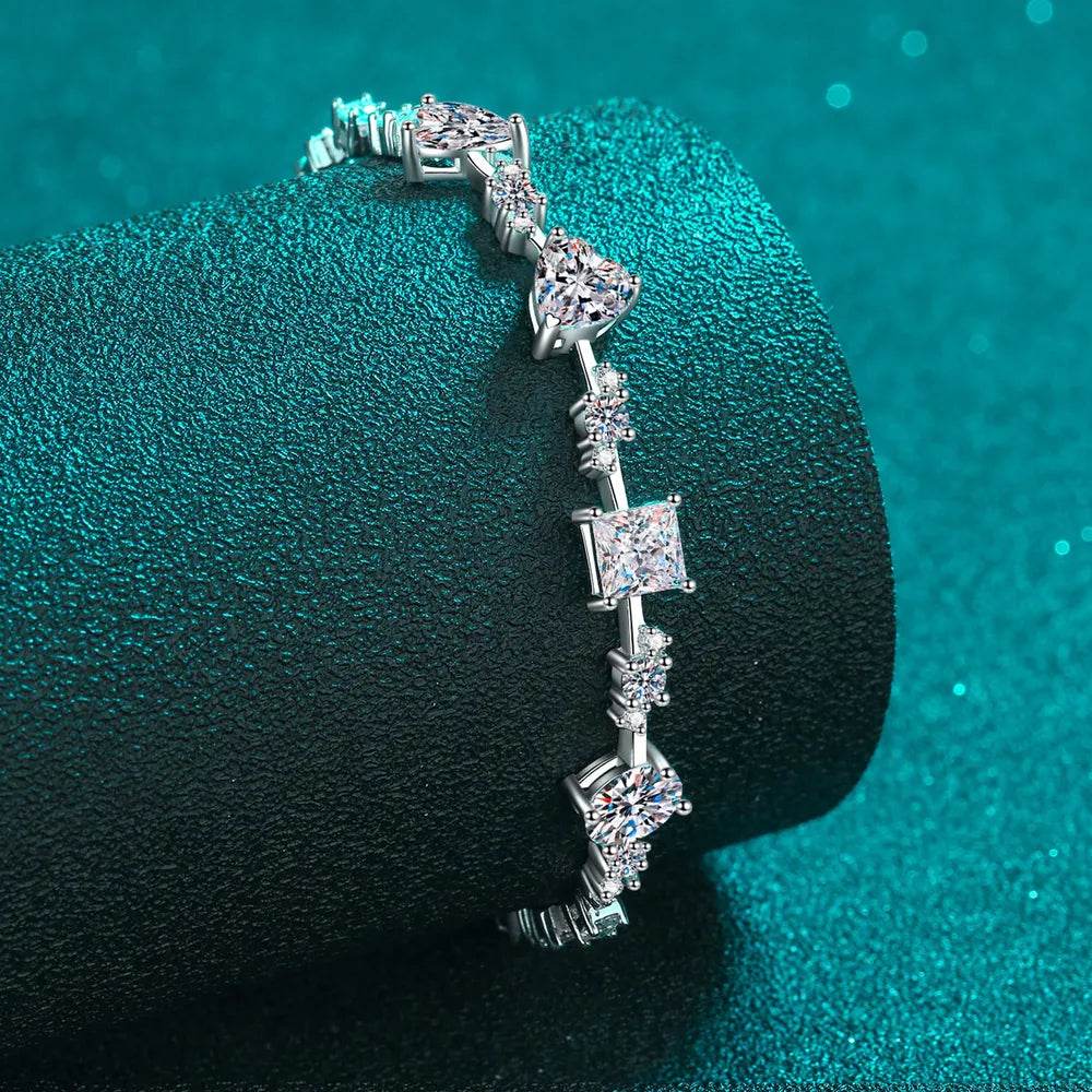 6.2 Carat Moissanite 925 Sterling Silver Bracelet - Swiss Jewellers