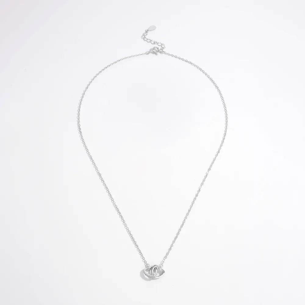 925 Sterling Silver Inlaid Zircon Heart Necklace - Swiss Jewellers