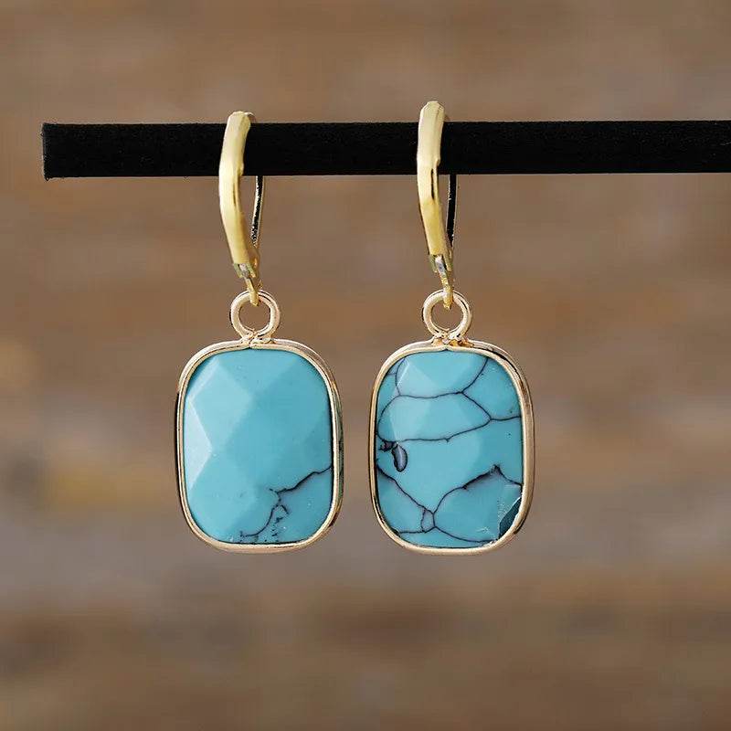 Copper Natural Stone Dangle Earrings - Swiss Jewellers