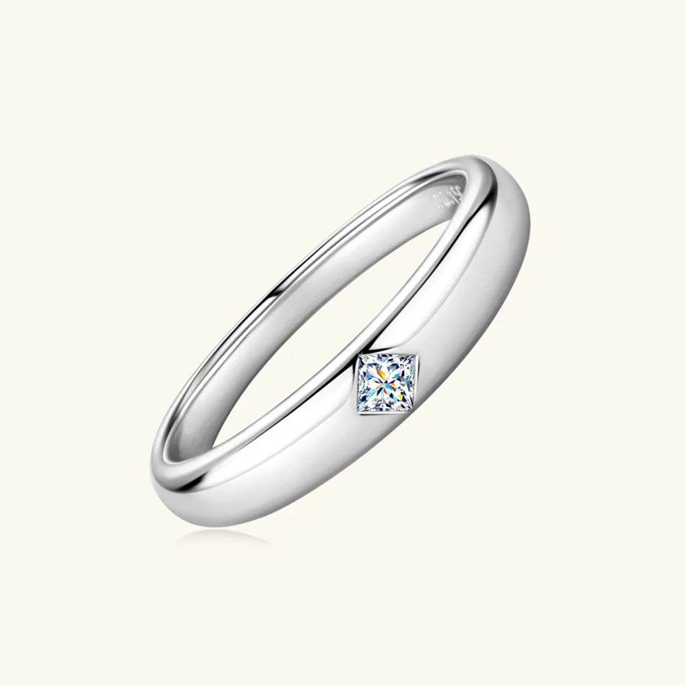 925 Sterling Silver Inlaid Moissanite Ring - Swiss Jewellers