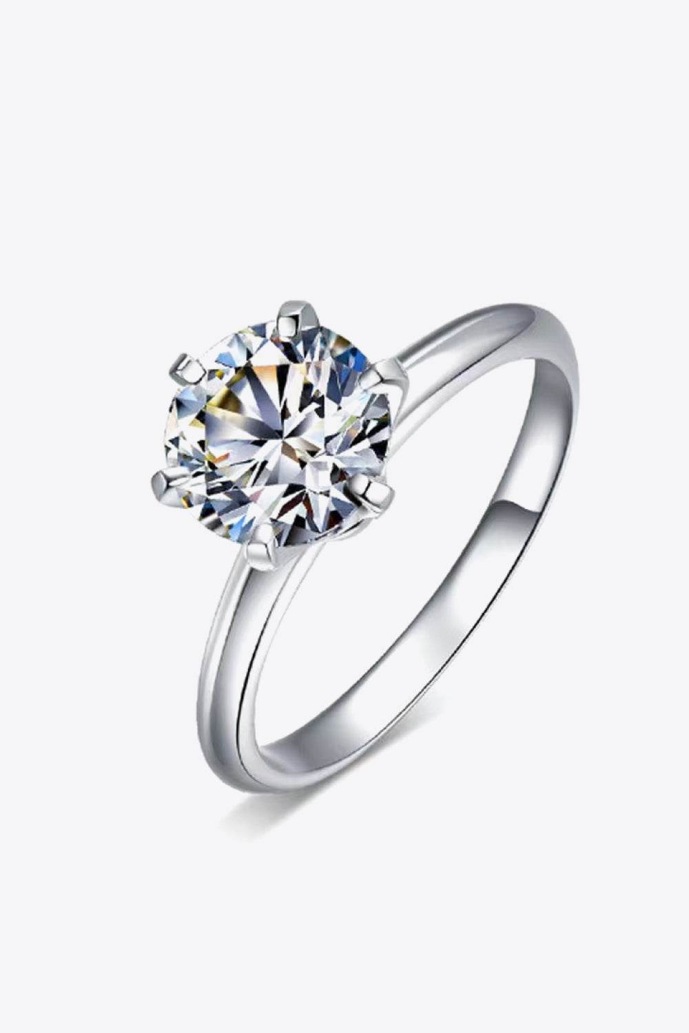 Adored 925 Sterling Silver 3 Carat Moissanite 6-Prong Ring - Swiss Jewellers