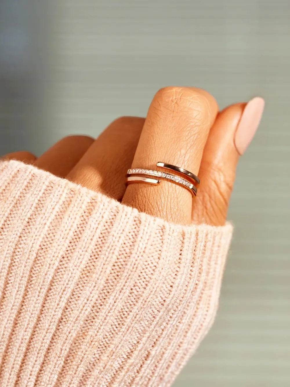 925 Sterling Silver Inlaid Zircon Ring - Swiss Jewellers
