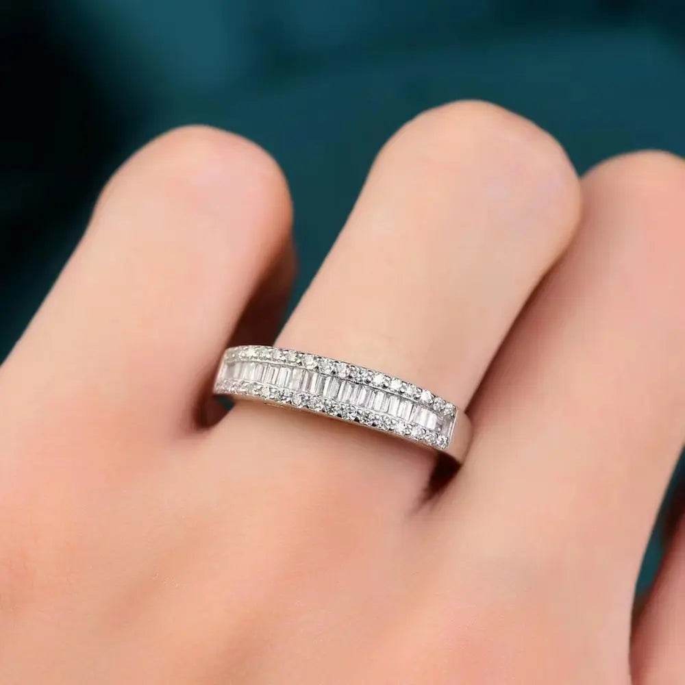 Moissanite 925 Sterling Silver Ring - Swiss Jewellers