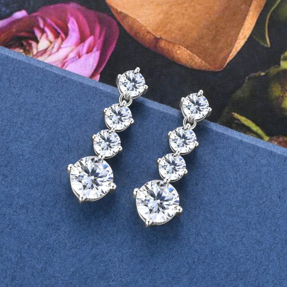 4 Carat Moissanite 925 Sterling Silver Earrings - Swiss Jewellers