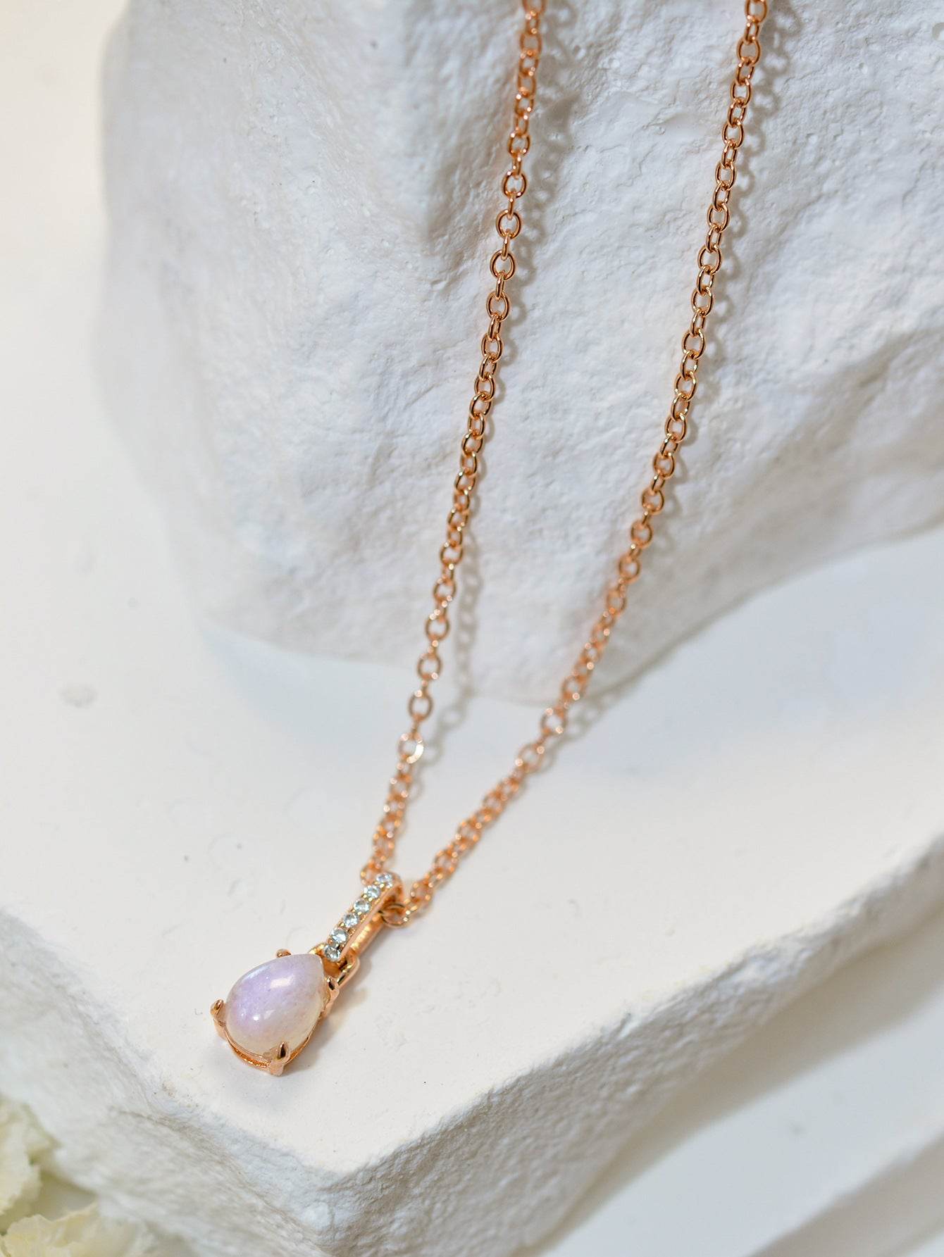 Moonstone Teardrop Pendant Necklace - Swiss Jewellers