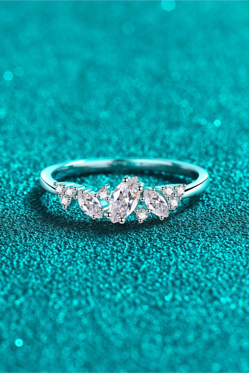 Adored Moissanite Rhodium-Plated Ring - Swiss Jewellers