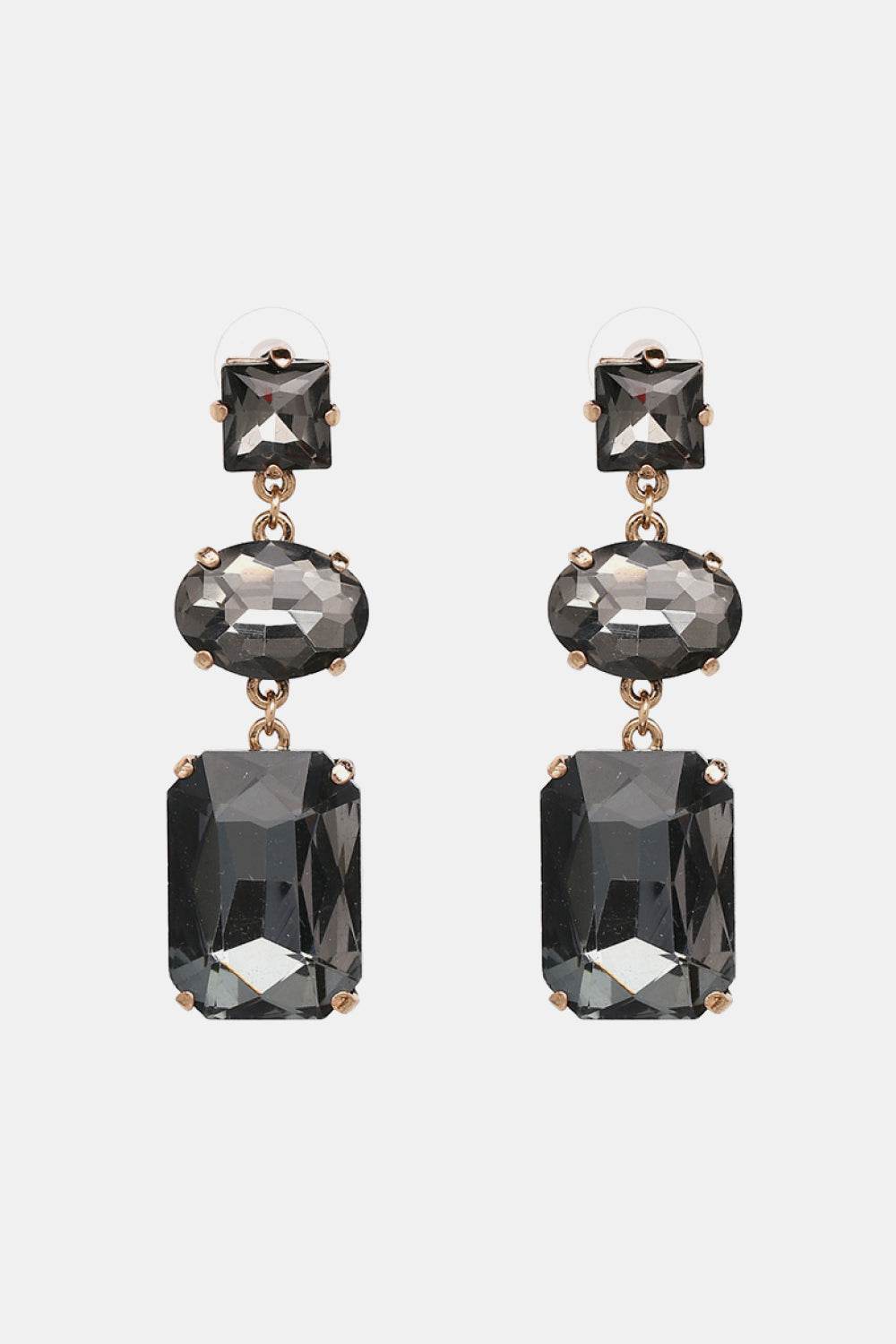 Geometrical Shape Glass Dangle Earrings - Swiss Jewellers