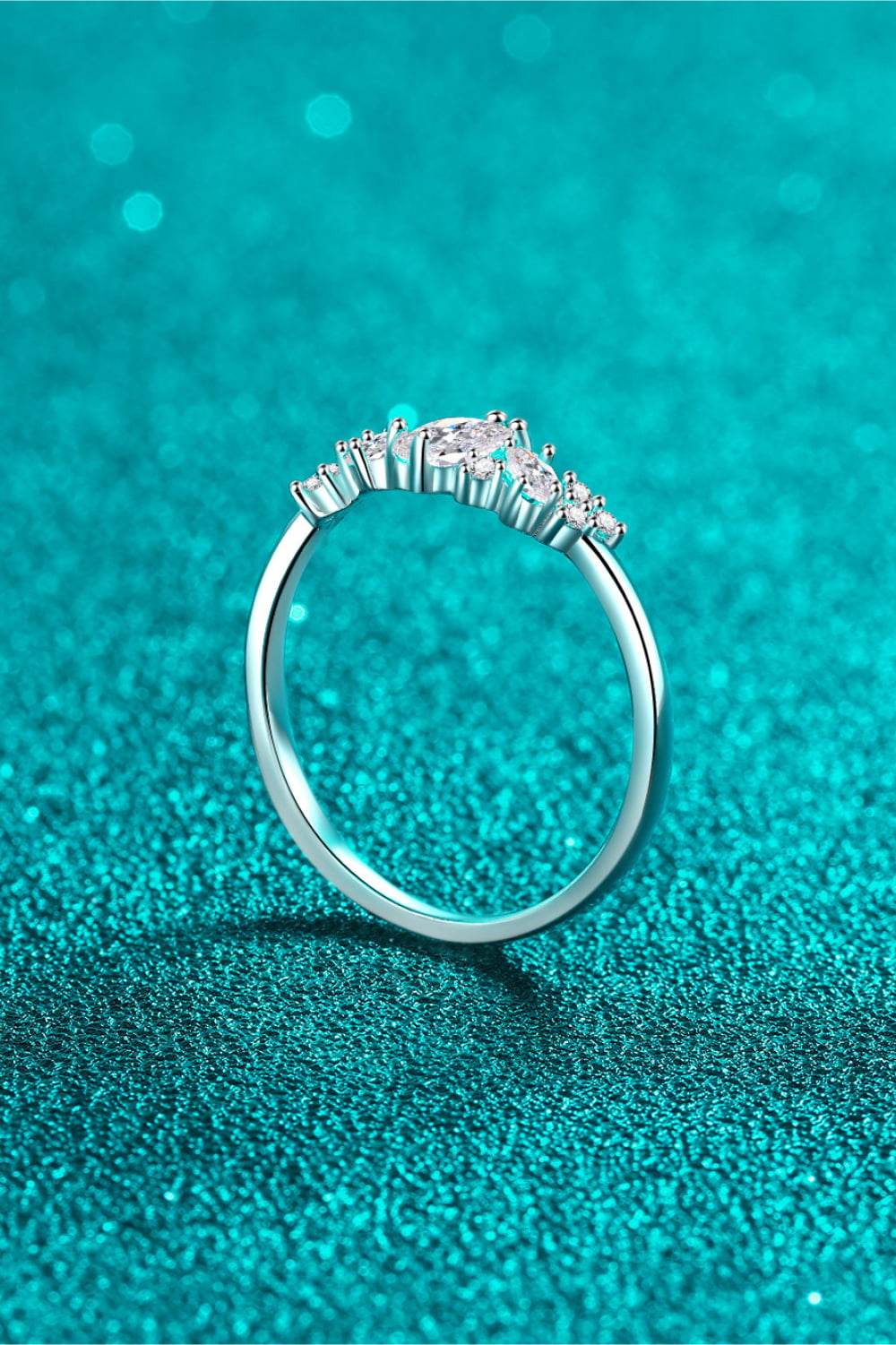 Adored Moissanite Rhodium-Plated Ring - Swiss Jewellers