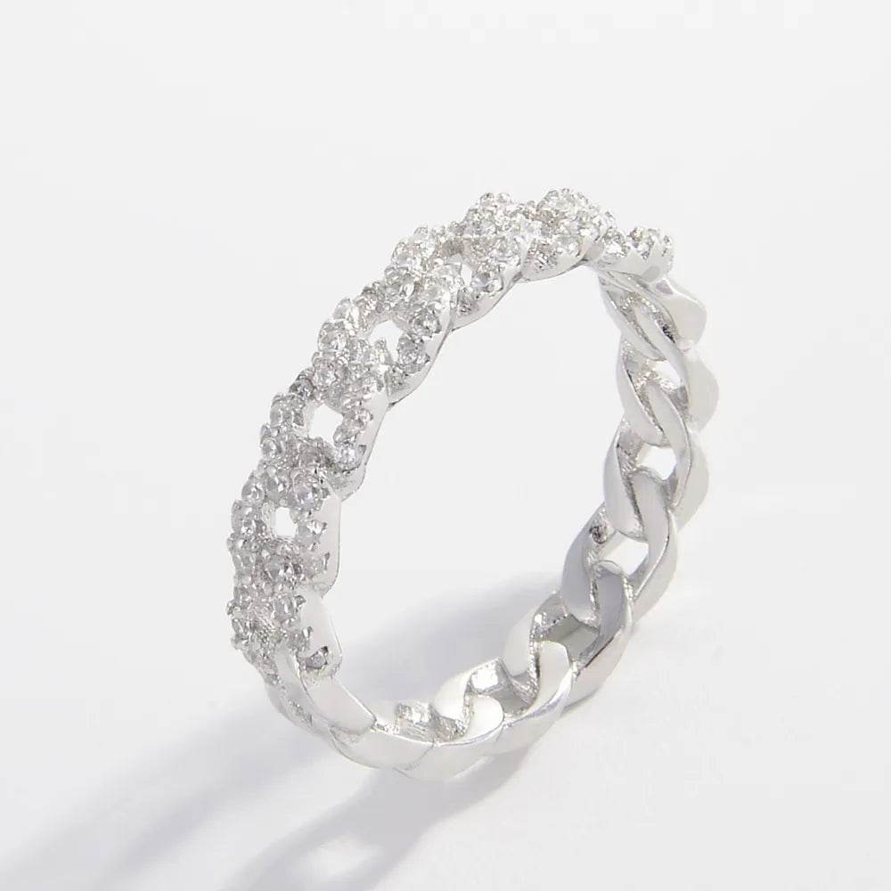 925 Sterling Silver Inlaid Zircon Ring - Swiss Jewellers