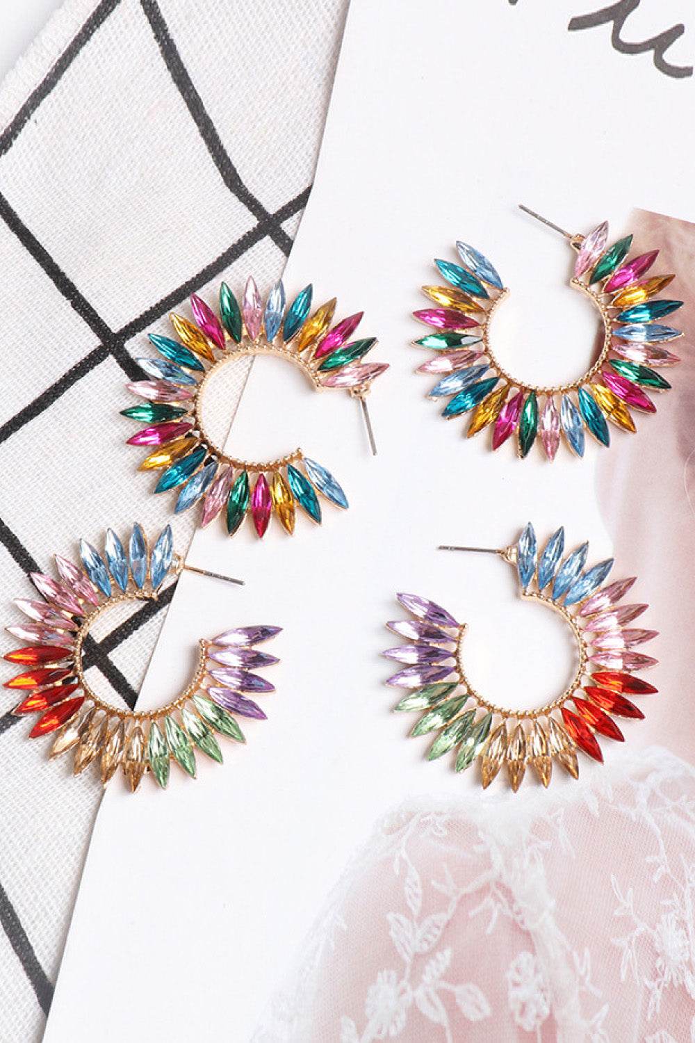Zinc Alloy Acrylic C-Hoop Earrings - Swiss Jewellers