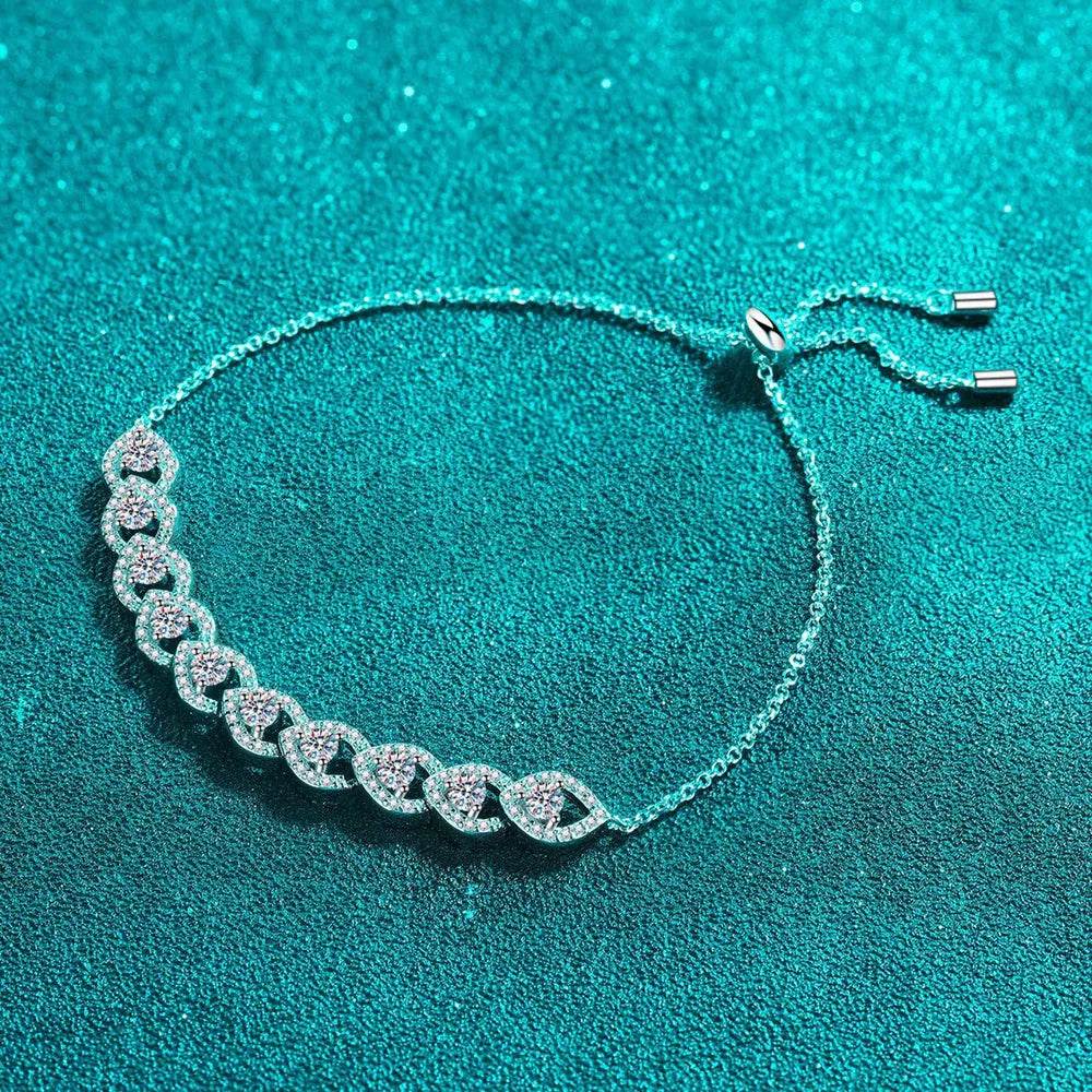 1 Carat Moissanite 925 Sterling Silver Bracelet - Swiss Jewellers