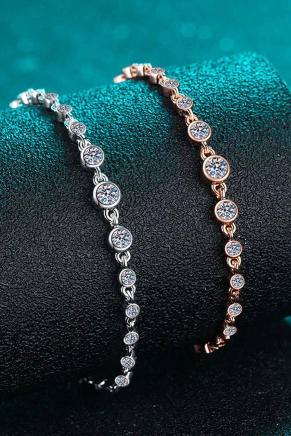 925 Sterling Silver Inlaid Moissanite Bracelet - Swiss Jewellers