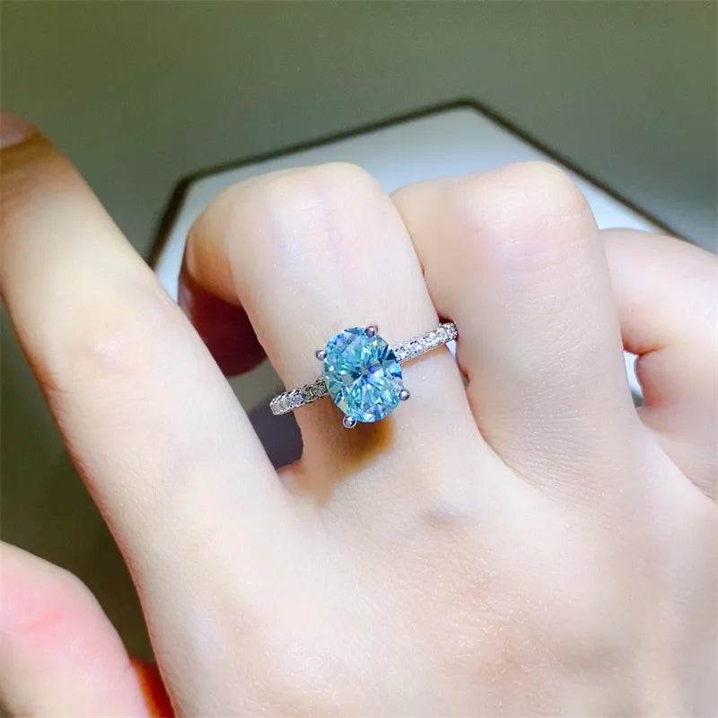 2 Carat Moissanite Zircon 925 Sterling Silver Ring - Swiss Jewellers