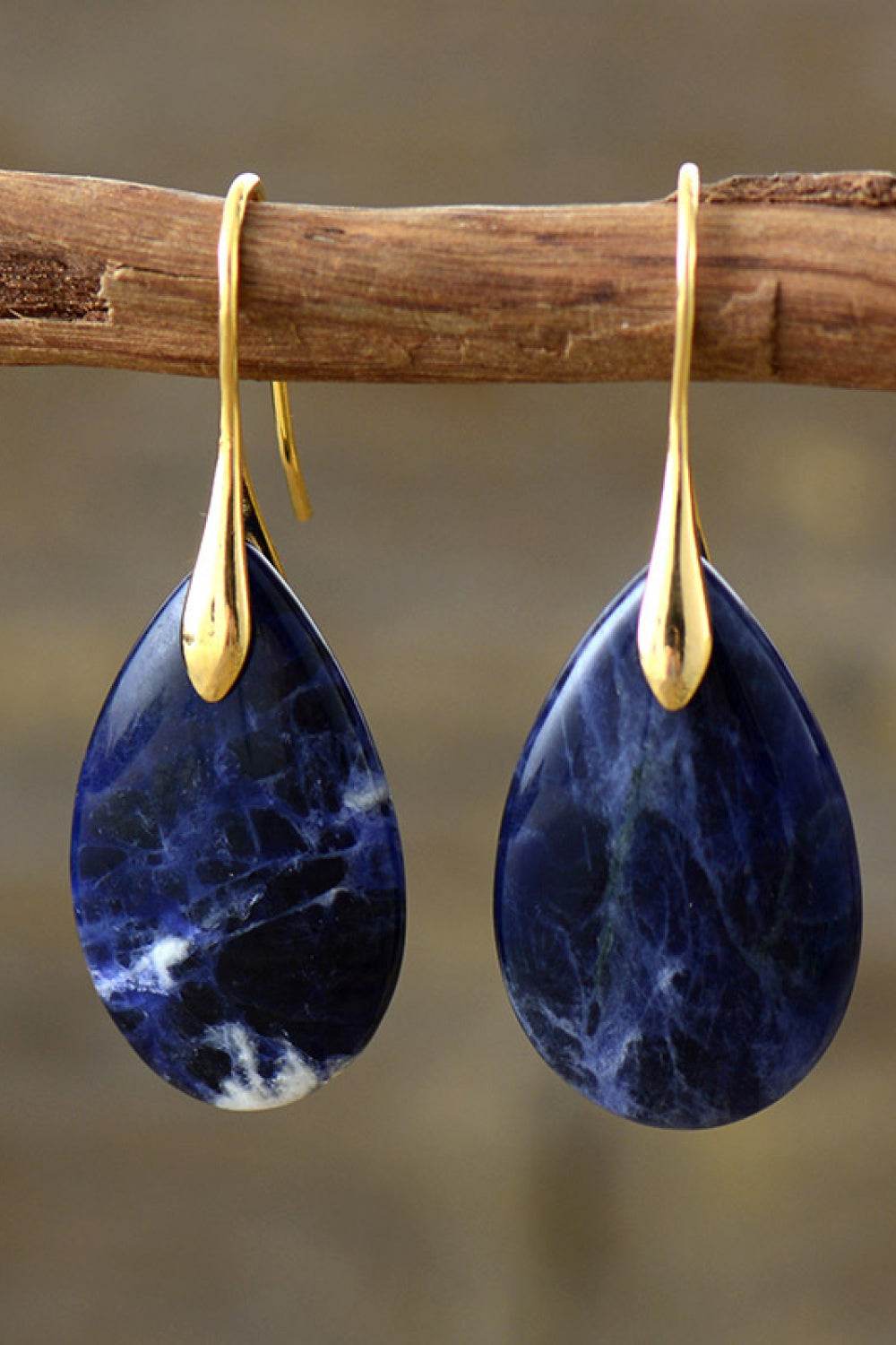 Natural Stone Teardrop Earrings - Swiss Jewellers