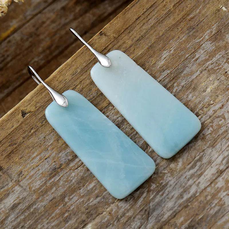 Natural Stone Geometric Shape Earrings - Swiss Jewellers