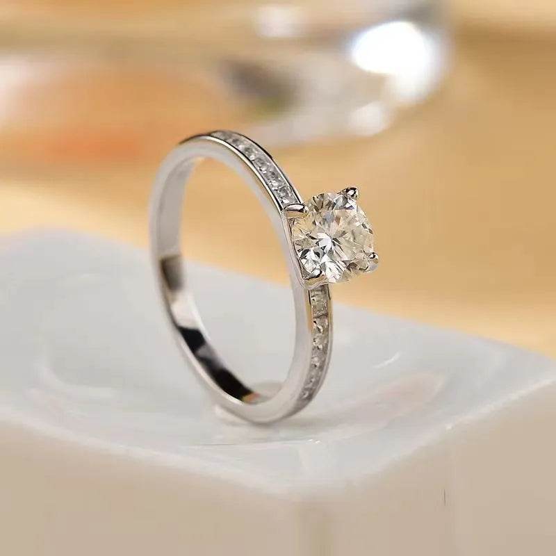 2 Carat Moissanite Zircon 925 Sterling Silver Ring - Swiss Jewellers
