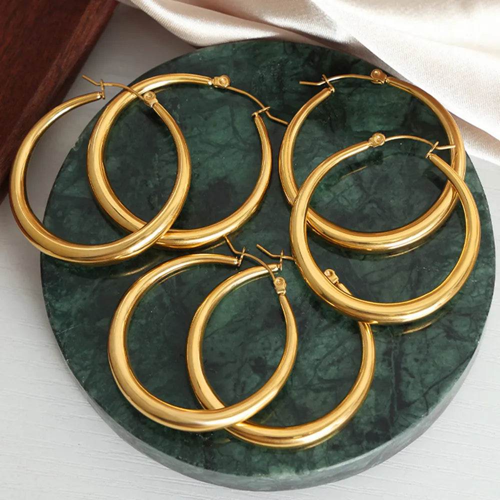 18K Gold-Plated Hoop Earrings - Swiss Jewellers