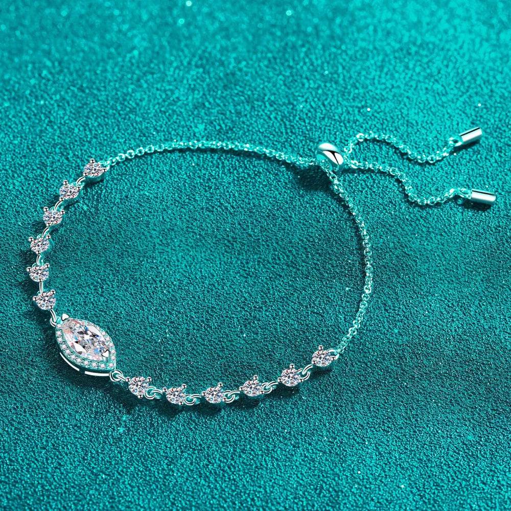 1 Carat Moissanite 925 Sterling Silver Bracelet - Swiss Jewellers