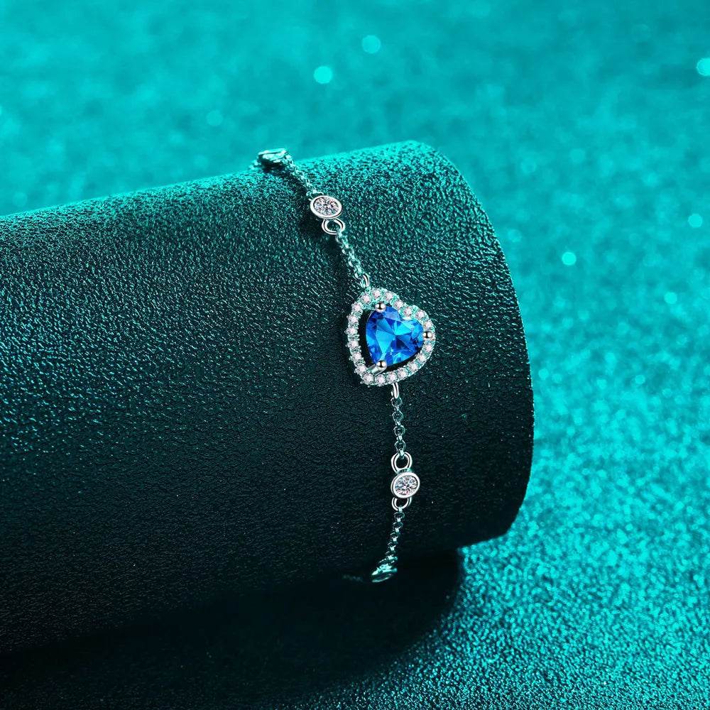 1 Carat Moissanite 925 Sterling Silver Bracelet - Swiss Jewellers