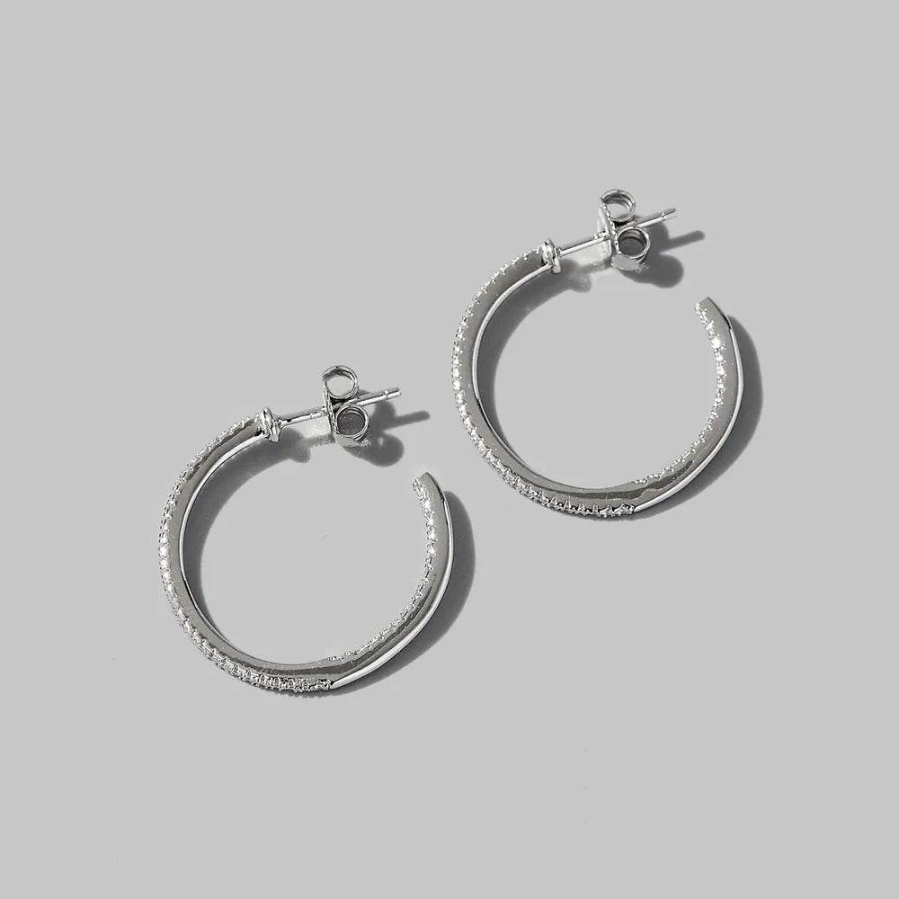 Zircon 925 Sterling Silver C-Hoop Earrings - Swiss Jewellers