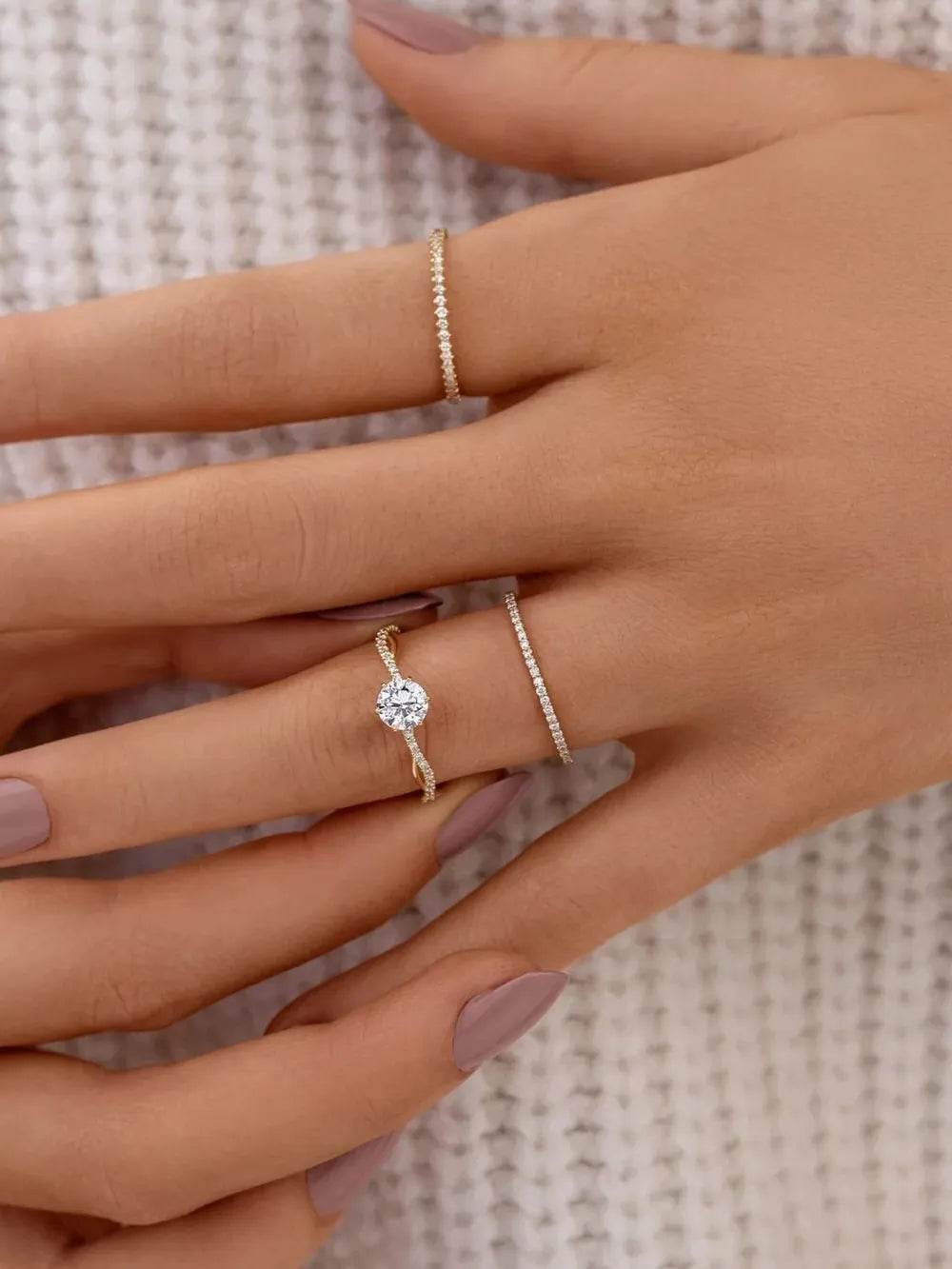 925 Sterling Silver Inlaid Zircon Ring - Swiss Jewellers