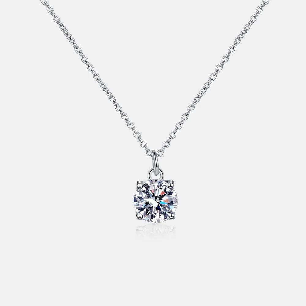 1 Carat Moissanite 925 Sterling Silver Necklace - Swiss Jewellers