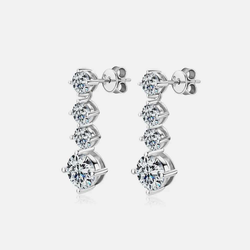 4 Carat Moissanite 925 Sterling Silver Earrings - Swiss Jewellers