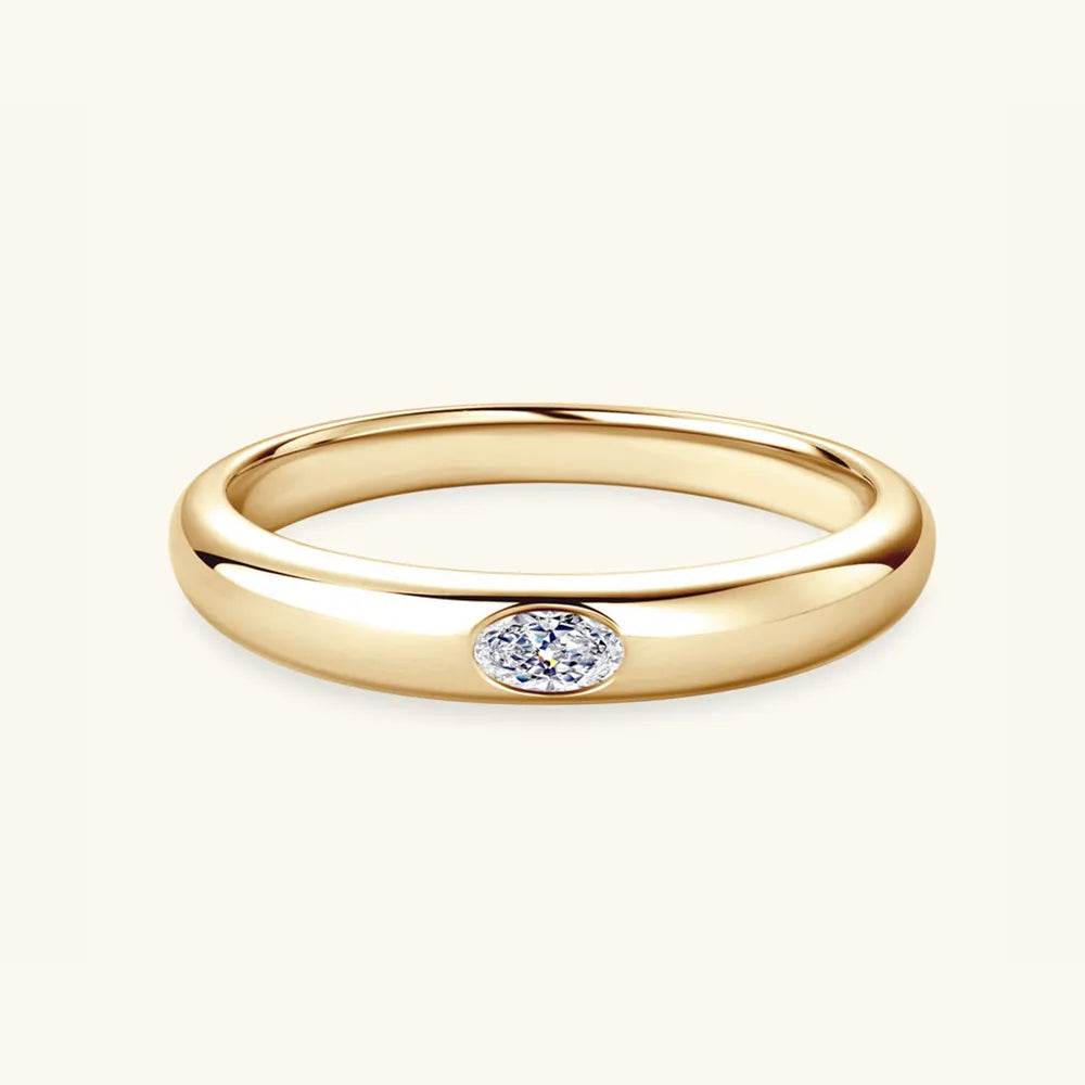 925 Sterling Silver Inlaid Moissanite Ring - Swiss Jewellers