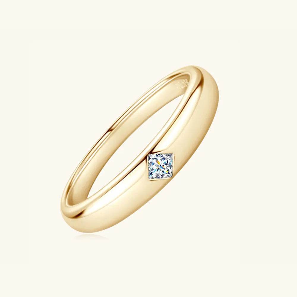 925 Sterling Silver Inlaid Moissanite Ring - Swiss Jewellers
