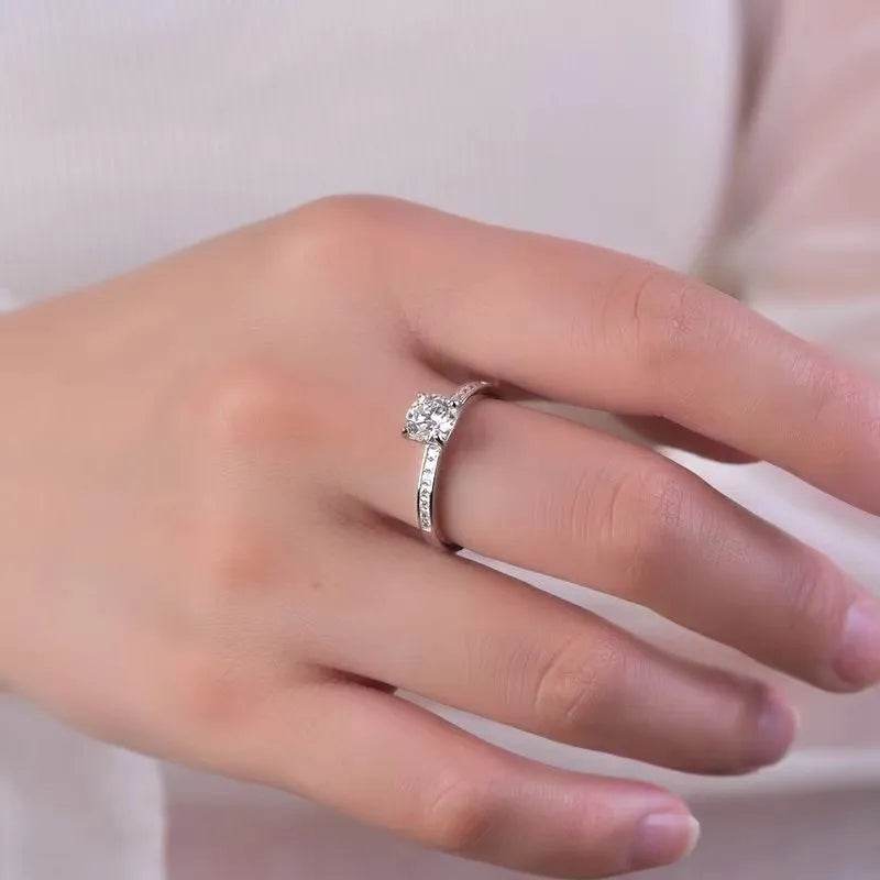 2 Carat Moissanite Zircon 925 Sterling Silver Ring - Swiss Jewellers