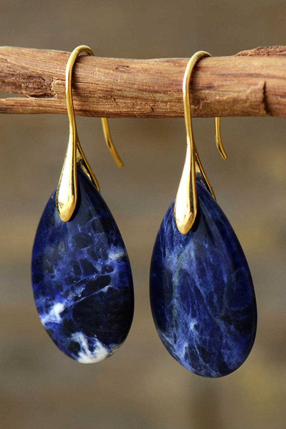 Natural Stone Teardrop Earrings - Swiss Jewellers