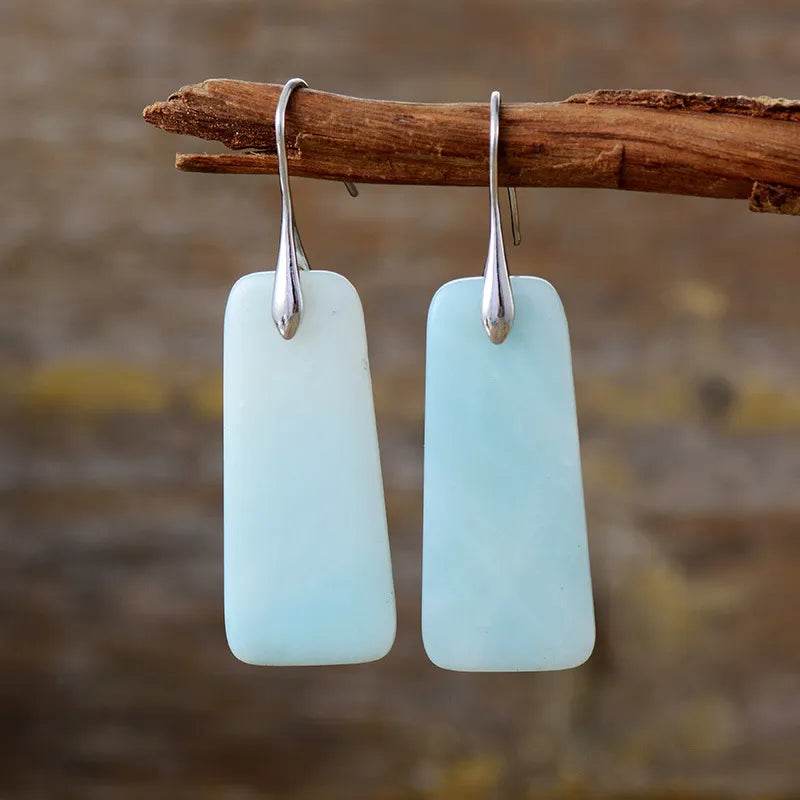 Natural Stone Geometric Shape Earrings - Swiss Jewellers