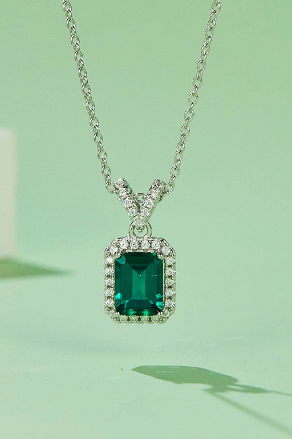 Adored 1.25 Carat Lab-Grown Emerald Pendant Necklace - Swiss Jewellers