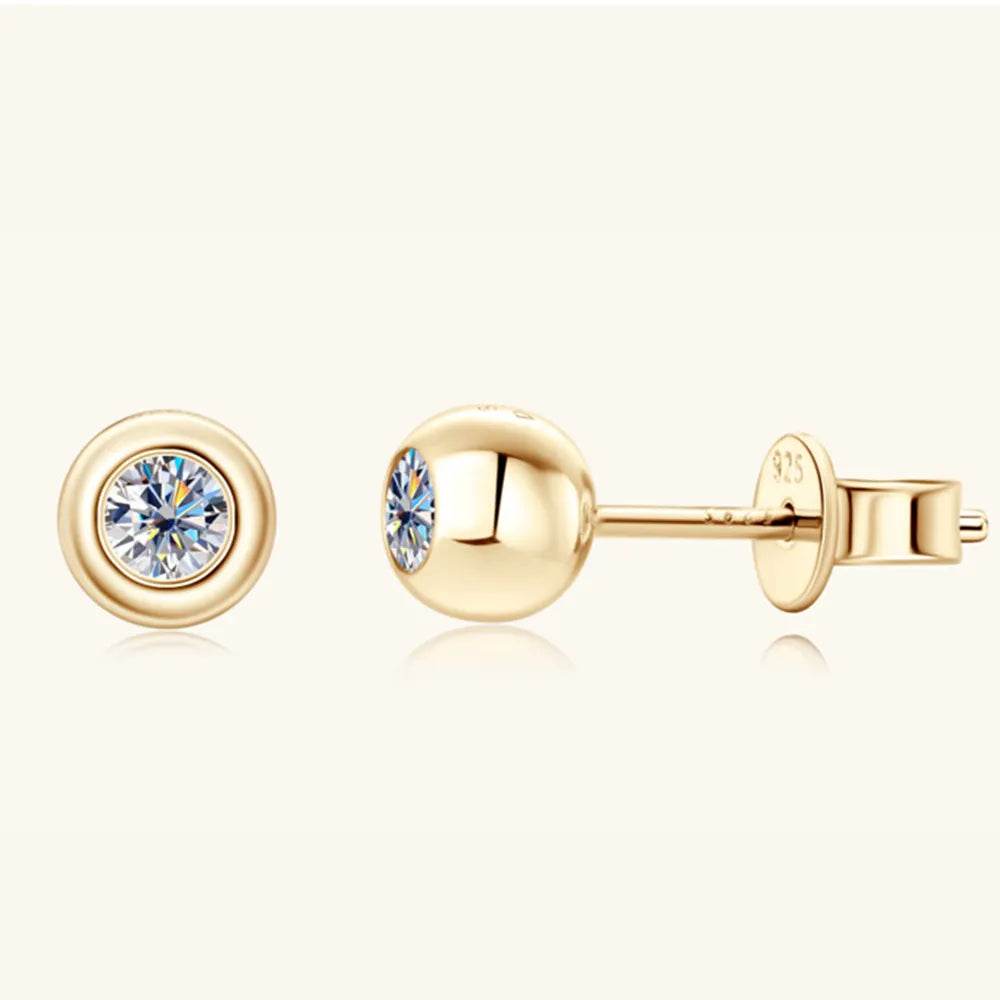 Moissanite 925 Sterling Silver Stud Earrings - Swiss Jewellers