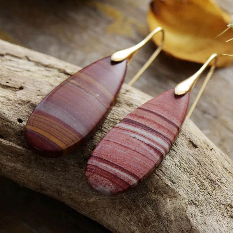 Natural Stone Waterdrop Shape Earrings - Swiss Jewellers