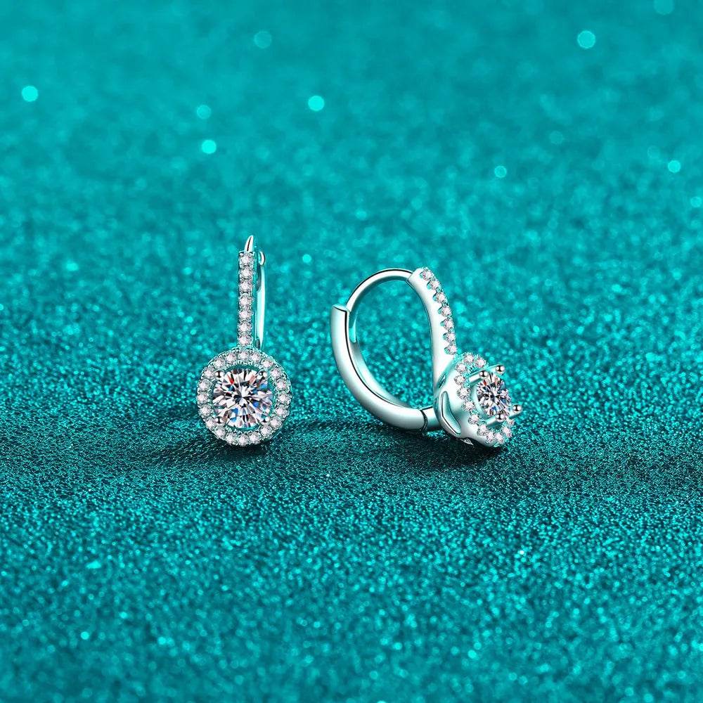 1 Carat Moissanite 925 Sterling Silver Earrings - Swiss Jewellers