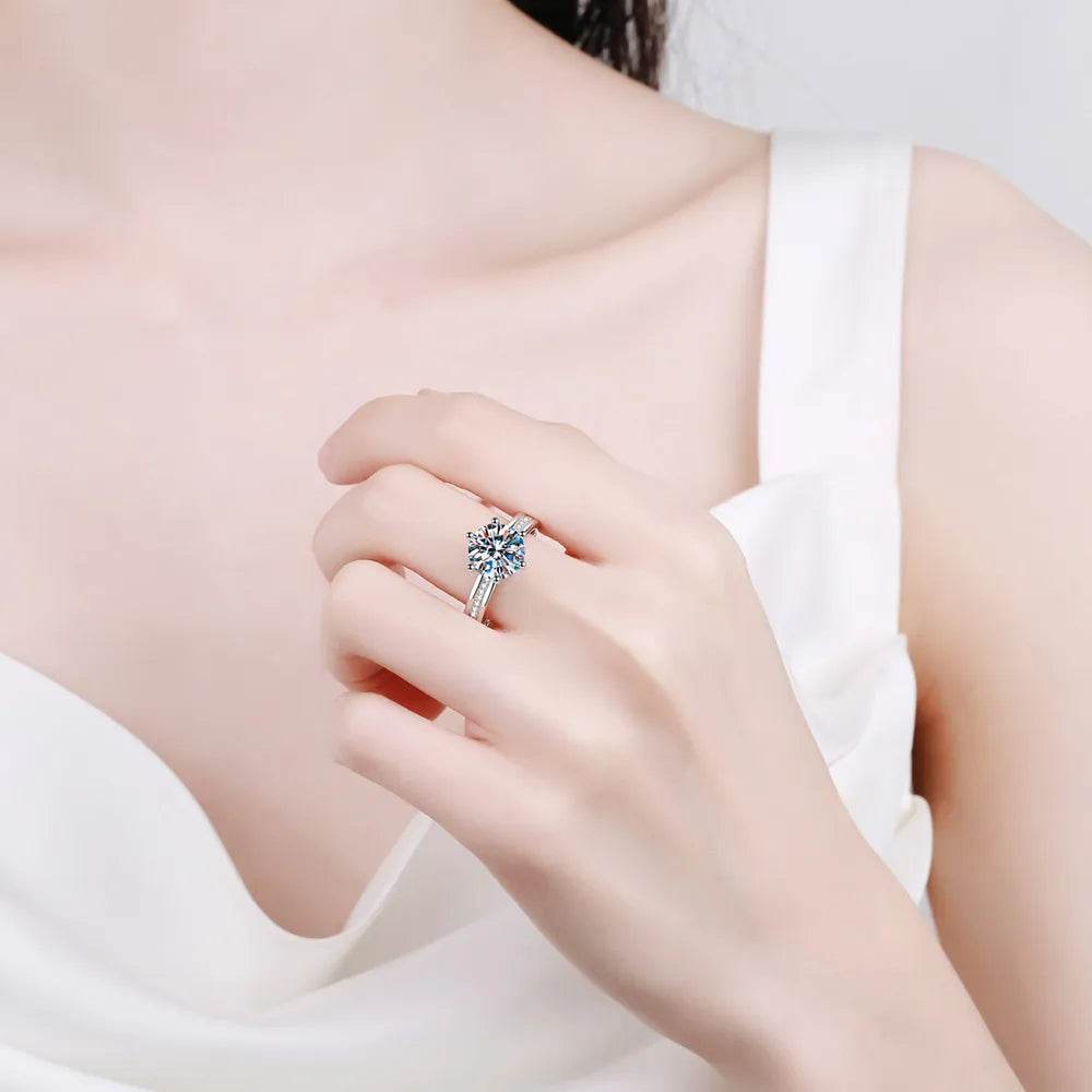 3 Carat Moissanite 925 Sterling Silver Ring - Swiss Jewellers