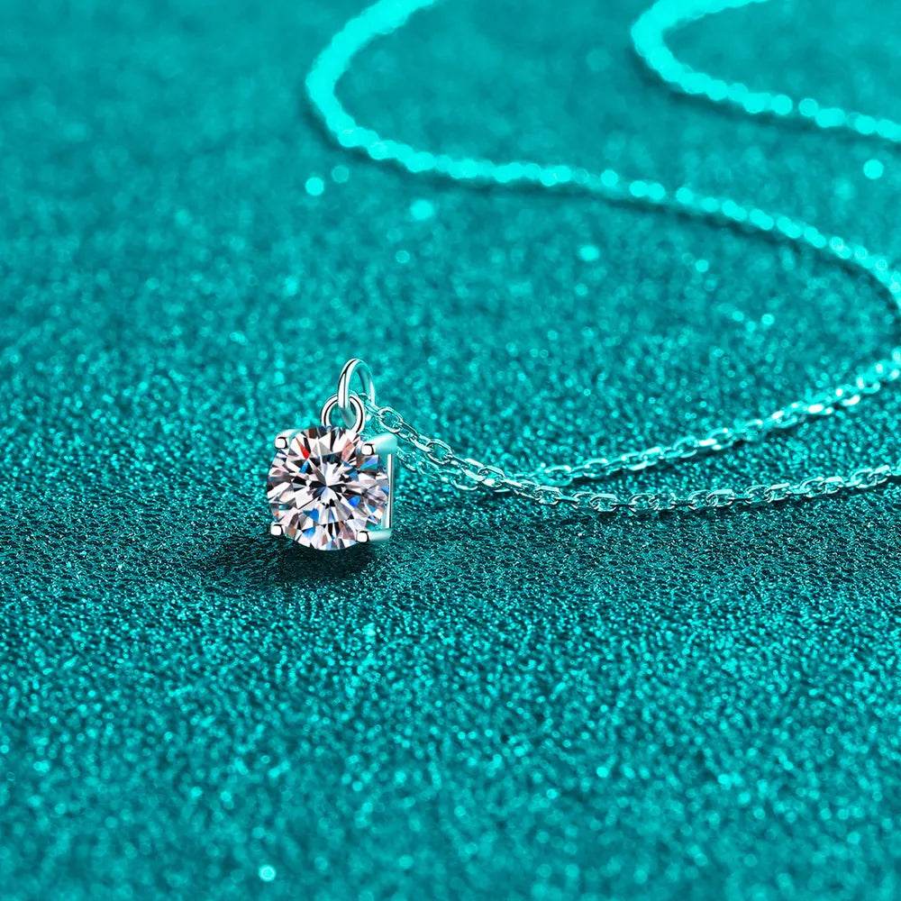 1 Carat Moissanite 925 Sterling Silver Necklace - Swiss Jewellers